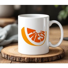 BB Design Fresh Tasarımlı Beyaz Seramik Baskılı Kupa Bardak 330 ml