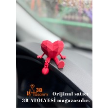 MisterionStudio Araç Içi Sevimli Kalp Torpido Süsü - Kırmızı - Flexi Kalp