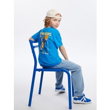 Lc Waikiki Yeni Sezon Bisiklet Yaka Baskılı Erkek Çocuk Tişört