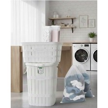Buclee Halatlı Çamaşır Sepeti ve Düzenleyici Seti 65L + 40L + 3.2l Deterjanlık + Mega Çamaşır Filesi