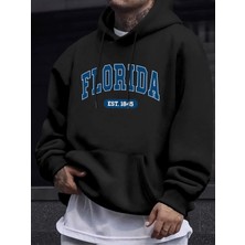 Florida Est 1845 Mektup Yaratıcı Baskı Erkek Polar Giyim Sonbahar Günlük Eşofman Temel Spor K