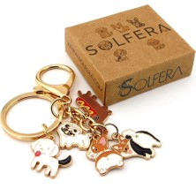 Solfera Sevimli Cins Köpek Türleri Çanta Süsü Charm Metal Anahtarlık KY159
