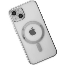 Olinea Newface Iphone 14 Kılıf Magneticsafe Lazer Silikon - Gümüş