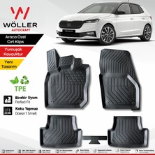 Wöller Skoda Fabia Paspas 2022 2026 Arası Uyumlu 3D Havuzlu Paspas