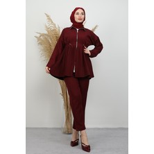 Ayben Içlik Detay Takım  Bordo