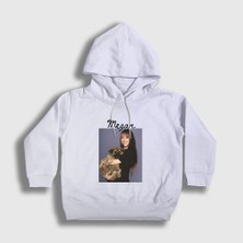 Presmono Unisex Çocuk Beyaz Puppy Dog Megan Katseye Kapüşonlu Sweatshirt