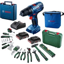 Bosch Professional Gsr 180-LI 2X18V 2.0AH Çift Akülü Delme Vidalama Makinesi + Bosch Gelişmiş El Aleti Seti 52 Parça + Bosch Termos Çanta 11 Litre (Kombo Usta Seti)