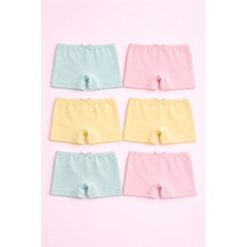Mini Kanka Kız Çocuk 6’lı Boxer Külot Seti – Yumuşak Pamuklu, Günlük Rahat Iç Giyim