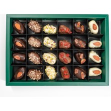 Gifteay By Taze Çikolata 24’lü Çikolata Kaplı Kudüs Hurması Kutusu Antep Fıstıklı, Bademli, Fındıklı, Meyveli