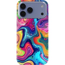 Lelia iPhone 17 Pro Uyumlu Baskılı Şeffaf Telefon Kılıfı | Koleksiyon: Colorwave Flux