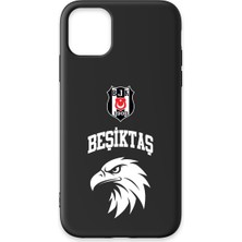 iPhone 11 Uyumlu Beşiktaş Kolej Yazı Kartal Siyah Silikon Lisanslı Telefon Kılıfı