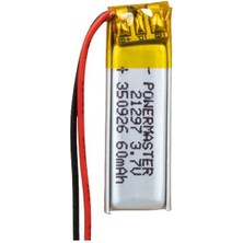 Powermaster 350926 3.7 Volt 60 Mah Lityum Polimer Pil