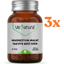  venatura magnezyum malat 200 mg 60 tablet - 3 adet (toplam 180 kapsül)