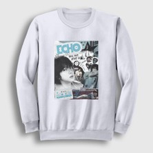 Presmono Unisex Beyaz Rock Echo Kim Seok Jin Bts Sweatshirt