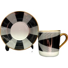 Konyax Demas 4 Parça 2 Kişilik Porselen Türk Kahvesi Fincan Takımı