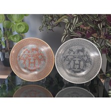 Konyax 2 Kişilik Pasta Tabağı Set Honey Gri