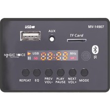 Magicvoice MV-14907 Usb-Sd-Aux-Bluetooth Mikrofonlu Kumandalı Ekranlı Oto Teyp Çevirici Dijital Player Board