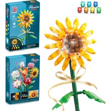Göçmen Renkli Işıklı Blok Çiçek - Ayçiçeği 121 Parça
