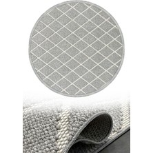 Woolen Halı Woolen Disney Anti Alerjik Daire Bukle Halı 8004 Gri