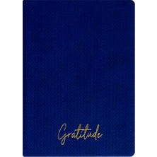 Kum Yayınevi Gratitude Defter - Dokulu Thermo Sert Kapak - Çizgili 192 Sayfa – 15X21,3CM - Lacivert