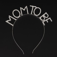 Shoplet Buğz Kristal Taşlı Gümüş Renk Mom To Be Tacı Anne Tacı