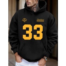 Legend Boston Number 33 Baskılı Polar Sonbahar Tişörtü Erkek Sokak Giyimi Tüm Maçlara Uygun S