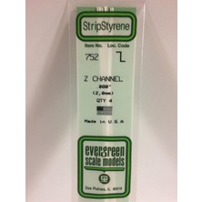 Evergreen 752 2.0X355 Mm. Z Profil Polistren Çubuk-4 Adet- Beyaz