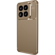 Starseven Newface Mi 15 Kılıf Auto Focus Karbon Kapak - Kahverengi