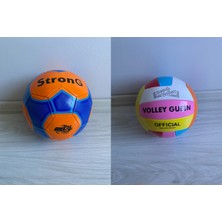 Can Top 2’li Futbol & Voleybol Topu Seti – No:5 Resmi Ölçü, Dikişli Spor Topları (Renkli)