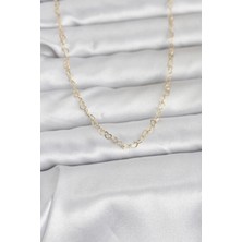 Pazarcan cm 14K Gold Renk Kalp Zincirli 60 cm Kadın Kolye