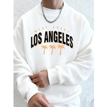 Los Angeles Batı Yakası Hindistan Cevizi Ağacı Baskılı Erkek Kapüşonlu Üstü Sonbahar Bol Swea