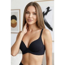 Pijama Evi Siyah Ribfit Balensiz Rib Dokulu Sütyen – Toparlayıcı, Ayarlanabilir Askı