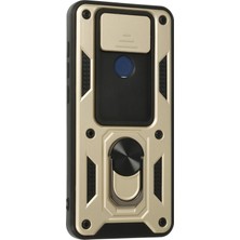 Epilons Newface Redmi Note 9 Kılıf Pars Lens Yüzüklü Silikon - Gold