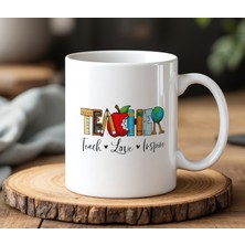 BB DESIGN Teacher Tasarımlı Beyaz Seramik Baskılı Kupa Bardak 330 ml