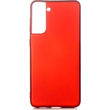 Zore Galaxy S21 Kılıf Zprb Premier Silikon Kapak-Kırmızı