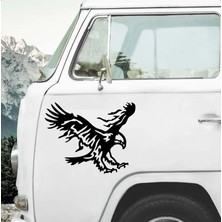 Sticker Dizayn Kartal Sticker - Eagle Beşiktaş Kanatlı Uçan Kartal Sticker - Araba Oto Motosiklet Karavan Cam Sticker - 00326