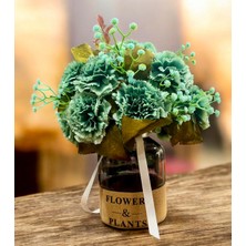 Sedosh Home Vision Turkuaz Yapay Karanfil Aranjmanı Dekoratif Masa Üstü Çiçek