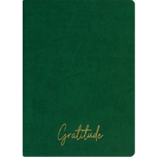 Kum Yayınevi Gratitude Defter - Dokulu Thermo Sert Kapak - Kareli 192 Sayfa – 15X21,3CM - Yeşil