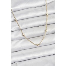Shopwave cm Gold Renk Top Zincirli Kadın Kolye