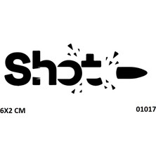 Airbrush Tattoo Shot Kurşun Atışı Yazı Sembolü Yapışkanlı Stencil Süsleme ve Boyama Kalıbı