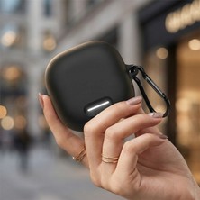 Caseonn Anker Soundcore Liberty 4 Nc Kılıf Askı Aparatlı Mat Silikon Siyah