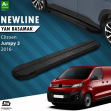 Universal S-Dizayn Citroen Jumpy 3 Kısa Şase Newline Siyah Yan Basamak 213 cm 2016 Üzeri A+ Kalite