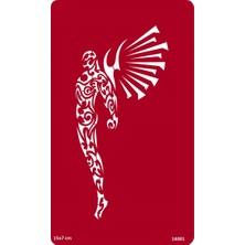 Airbrush Tattoo Kanatlı Adam Tribal Yapışkanlı Stencil Süsleme ve Boyama Kalıbı