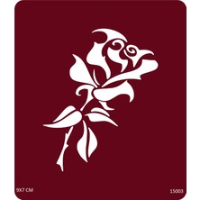 Airbrush Tattoo Zarif Gül Yapışkanlı Stencil Süsleme ve Boyama Kalıbı