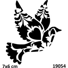 Airbrush Tattoo Motifli Kuş Yapışkanlı Stencil Süsleme ve Boyama Kalıbı