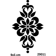 Airbrush Tattoo Dikey Mandala Çiçeği Yapışkanlı Stencil Süsleme ve Boyama Kalıbı