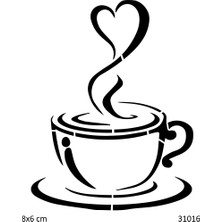 Airbrush Tattoo Kahve ve Aşk Yapışkanlı Stencil Süsleme ve Boyama Kalıbı