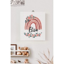 Lilabio Isme Özel Çocuk Odası Kanvas Tablo Gökkuşağı (17X21 Cm)