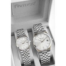 Ferrucci Çift Sevgili Saati Çelik Kordon 3 Atm Suya Dayanıklı Kol Saati VS.BLKT.0831