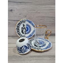 Konyax Artemis 6 Kişilik 18 Parça Türk Kahve ve Çay Takımı